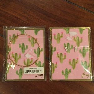 Foxy Pop Paradise Cactus earrings and bangle